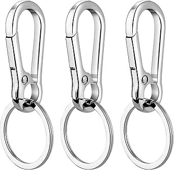 Rainspire Key Ring Keychain Keyrings Key Chain Holder Clip Key Organizer Key Chain Ring for Men and Women, 3 Pack, Silver