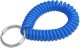 Lucky Line 2” Spiral Wrist Coil with Steel Key Ring, Flexible Wrist Band Key Chain Bracelet, Stretches to 12”, Blue, 1 PK (410351)