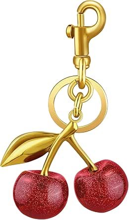 Cherry Bag Charm Cute Key Chains Cherry Purse Charms for Handbags, Strawberry Keychain Gifts for Women