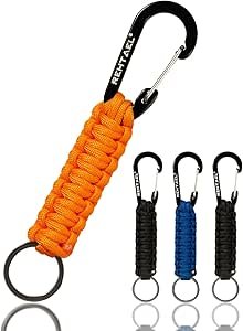 Paracord Keychain Lanyard Rope Braided Key chain w/Strap Hook Clip Carabiner for Men Women Keys Backpack Accessories