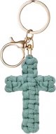 Macrame Cross Keychain,Jesus Key Chain Christian Car Accessories Handmade Soft Cross Keychain Boho Decor for Women Men Gifts